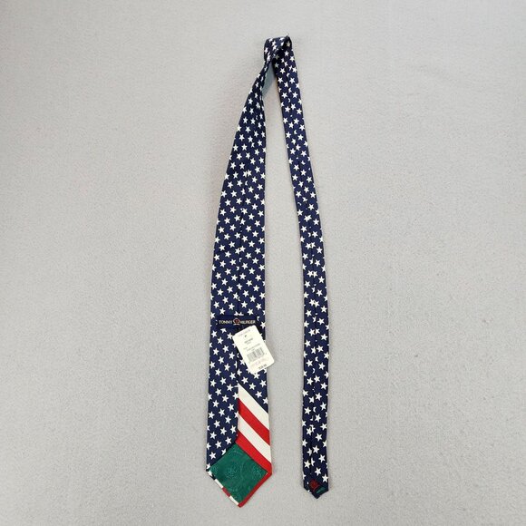 Tommy Hilfiger NEW 100% Silk Stars and Stripes Vintage Tie Americana Patriotic - Picture 11 of 13